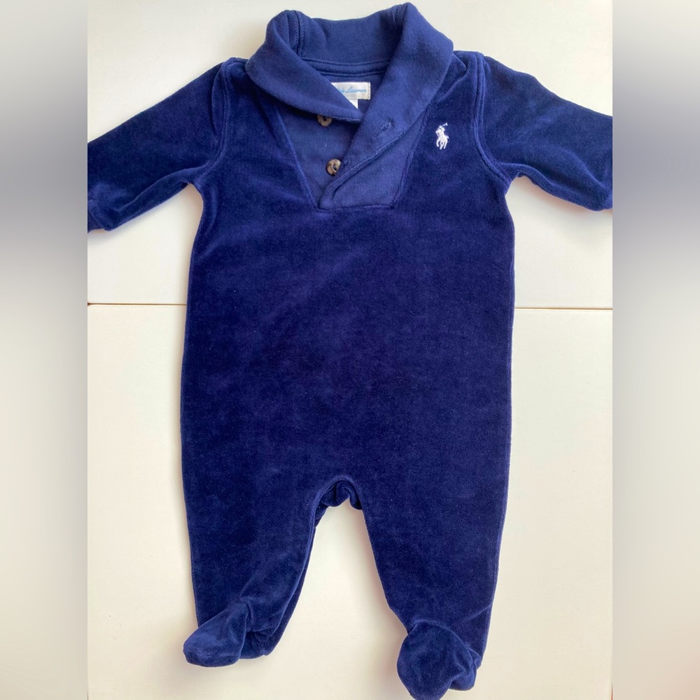 Ralph Lauren velour baby sleeper, 3 months